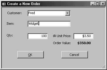 Form: frmOrderCreate
