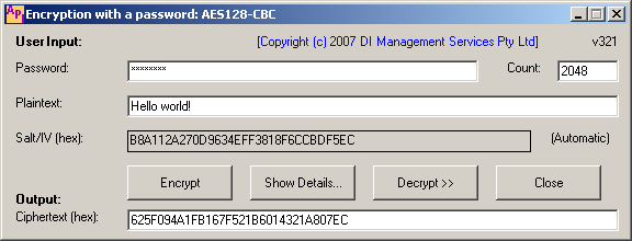 Encryption with a password