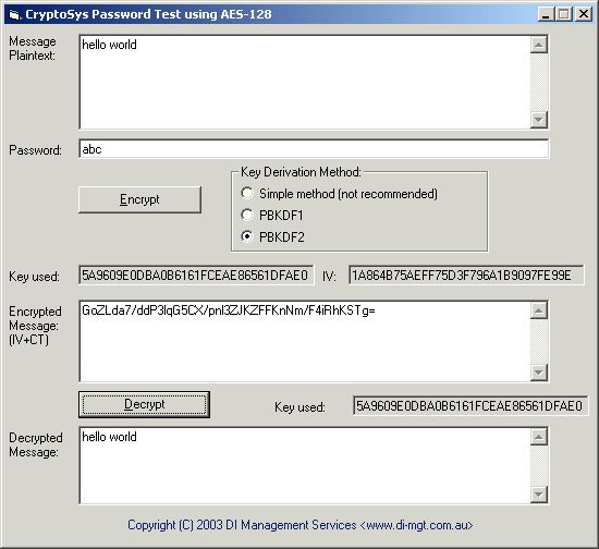 PBKDF2 password derivation